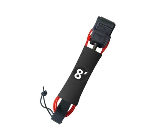 Bezpečnostní lanko na nohu na paddleboard 8 stop cca 243 cm s otočnou spojkou na suchý zip poutko na kotník na SUP surf i vodní sporty