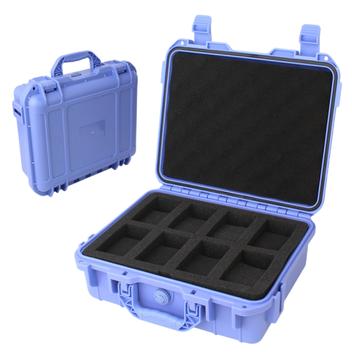 Bezpečnostný box na hodinky s 8 slotmi odolný proti vlhkosti 29x24,5x10 cm s penovou výplňou pre uloženie a prepravu hodiniek