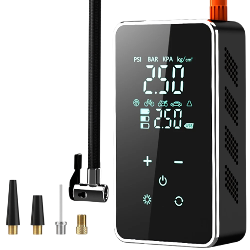 Bezprzewodowa elektryczna pompka do opon z ekranem dotykowym 5000 mAh Mini kompresor do samochodu, roweru, motocykla, przenośna pompka powietrza