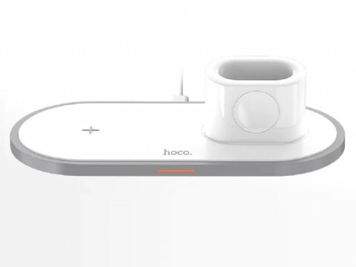 Bezprzewodowa stacja ładująca 3w1 dla telefonu, zegarków Apple Watch i słuchawek AirPods Całkowita moc 10 W Złącze USB-C Tworzywo ABS i PC