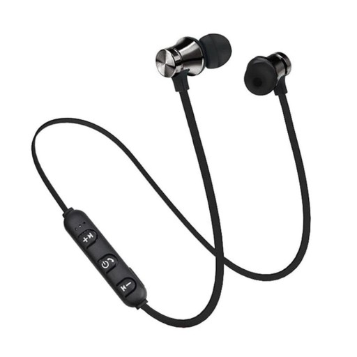 Bezprzewodowe słuchawki douszne z mikrofonem i sterowaniem na kablu Bluetooth 4.2 Zasięg 10 m Czas pracy baterii 2,5 godziny Silikonowe