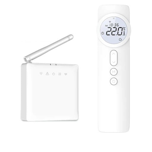 Bezprzewodowy termostat WiFi z odbiornikiem inteligentne sterowanie ogrzewaniem programowalny regulator temperatury