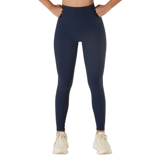Bezszwowe legginsy sportowe z wysokim stanem, ściągaczowy design, ściągacz w pasie, oddychająca tkanina, elastyczne spodnie fitness, szybkoschnące