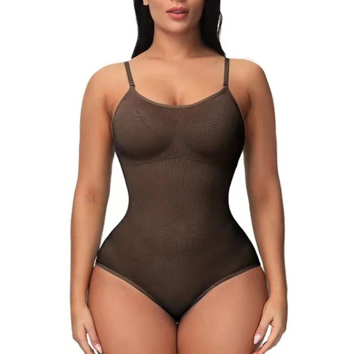 Bezszwowy elastyczny body na ramiączkach Modelujący damski top Klasyczny body z wyciętymi majtkami Wyszczuplająca bezszwowa bielizna