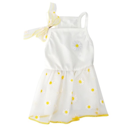 Białe sukienki dla małego psa z kwiatowym wzorem Rozmiar XS 28 cm obwód klatki piersiowej 20 cm długość Lekka letnia odzież dla psów 0,5–1 kg Białe sukienki dla małego psa z kwiatowym wzorem Rozmiar XS 28 cm obwód klatki piersiowej 20 cm długość Lekka letnia odzież dla psów 0,5–1 kg