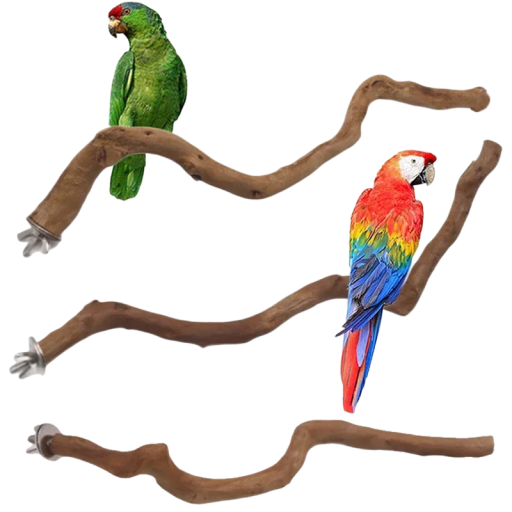 Biban natural pentru papagali Biban de pasăre din lemn 30 cm