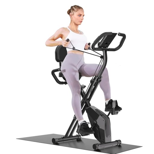 Bici da palestra pieghevole con resistenza magnetica display LCD 150 kg acciaio legato per esercizio domestico e monitoraggio della frequenza cardiaca