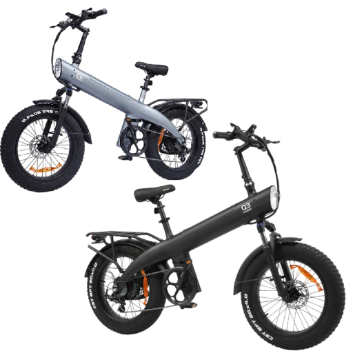 Bicicleta eléctrica plegable todo terreno Q3 con 2 baterías 48V 20Ah, motor 2000 W, neumáticos gruesos 20" × 4,0, autonomía 240 km, 7 velocidades