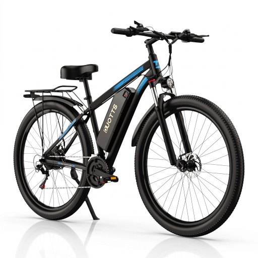 Bicicleta elétrica de montanha DUOTTS C29-L Motor 750 W Bateria removível 48 V 15 Ah Até 40 km/h Rodas de 29 polegadas Estrutura em alumínio Preto