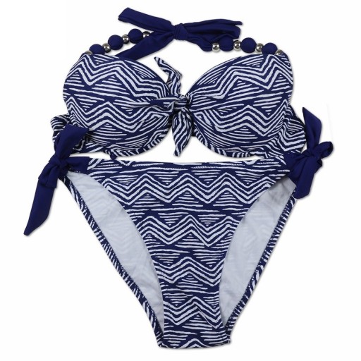Bikini de mujer bicolor - Azul-blanco