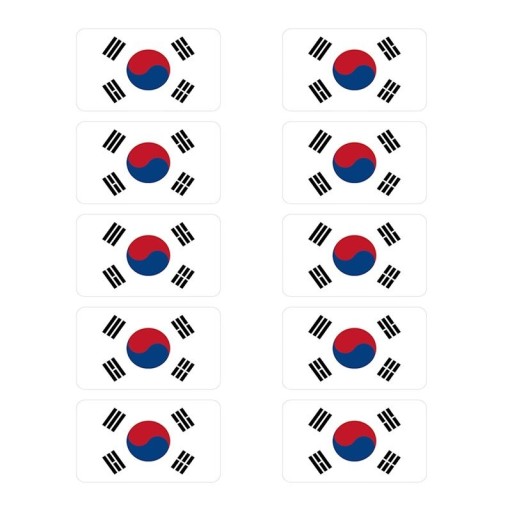 Bilklistermærker flag Korea 10 stk.