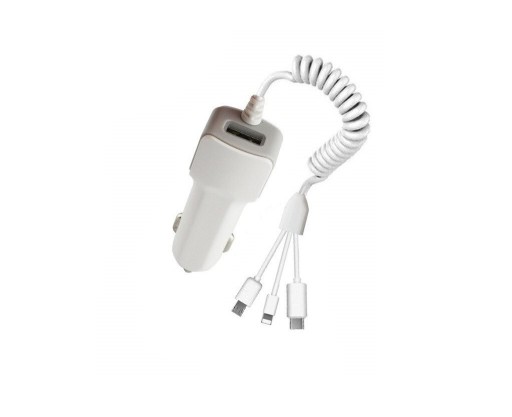 Biloplader med fleksibelt kabel 3-i-1