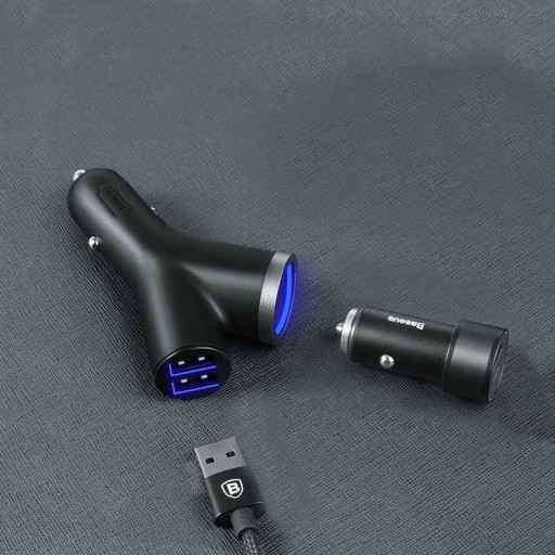 Bilsplitter Dobbelt USB / cigarettænder