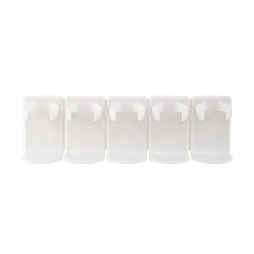 Bílý nástěnný kosmetický organizér 23,5 x 7 cm 5dílný set Plastový držák na make-up a doplňky Úložný stojan do koupelny Bílý nástěnný kosmetický organizér 23,5 x 7 cm 5dílný set Plastový držák na make-up a doplňky Úložný stojan do koupelny
