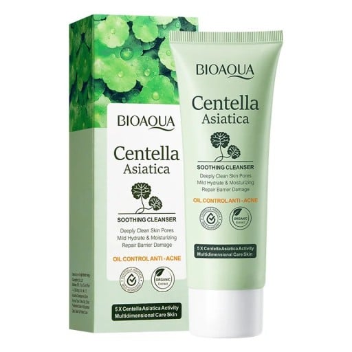 BIOAQUA spumă de curățare pentru față cu pupezen asiatic, îngrijire hidratantă pentru controlul excesului de sebum și curățarea pielii