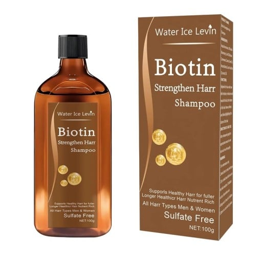 Biotin Shampoo til hårvækst med rosmarin, ricinusolie og keratin 100 g i flaske uden sulfater til mænd og kvinder