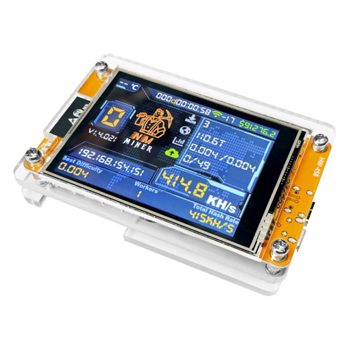 Bitcoin miner 2,8" LCD displej 960KH/s Kompaktné ťažobné zariadenie 86x50 mm Mini kryptomenový hardvér pre domáce použitie