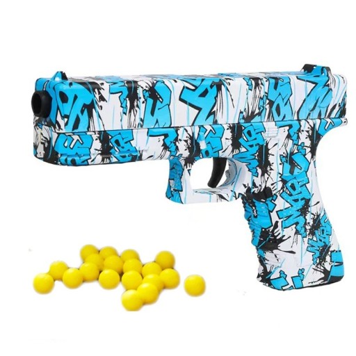 Blå Airsoft-pistol för barn med 500 mjuka kulor Säker leksak för barn Airsoft-pistol med mjuka kulor Barnpistol med kulor
