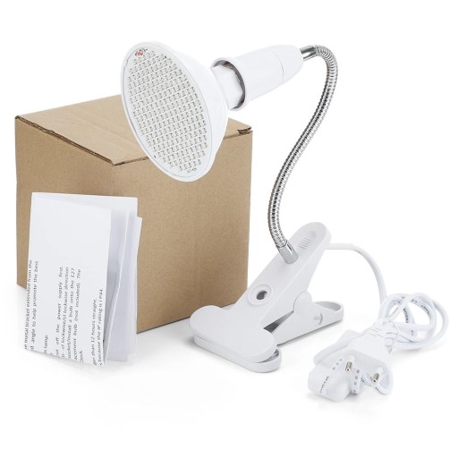 Blå og rød LED-lysterapilampe anti-aging 200 LED&#39;er hudforyngelse rynkereduktion 660nm 850nm justerbar vinkel 42x9 cm