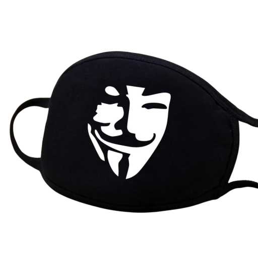 Black Cotton Winter Warm Half-Face Mask Unisex Thickened Mouth Mask with Cartoon Pattern Protection Against Cold Wind and Dust