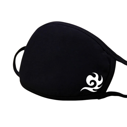 Black Cotton Winter Warm Half-Face Mask Unisex Thickened Mouth Mask with Cartoon Wool Pattern Protection Against Cold and Wind