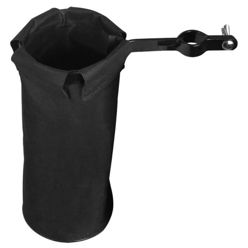 Black Cylindrical Stick Case 25.5 x 10 x 22.5 cm Waterproof Stick Holder with Metal Clip Robust Oxford Case for Percussion Instruments
