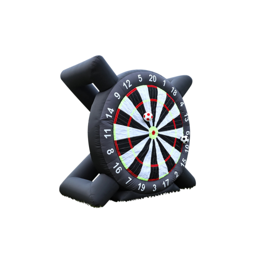 Black Inflatable Football Target with Numbered Sectors 3 x 1.5 x 3 m with 8 Inflatable Balls, Blower, Stakes and Sandbags