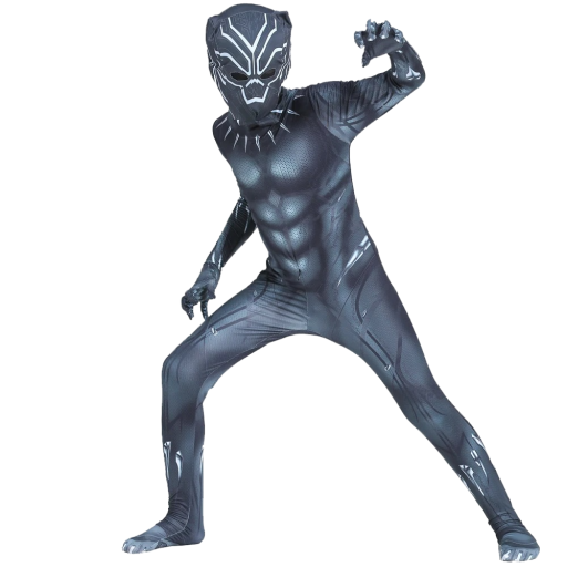Black Panther kostým Chlapčenský kostým Cosplay Black Panthera Black Panther oblek Karnevalový kostým Halloweenska maska Superhrdinský prevlek