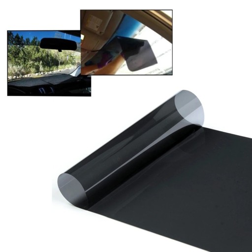Black Self-Adhesive Film for Car Windows 20x150 cm Tinted Window Film Waterproof Protection Against UV Rays and Heat For All Vehicles