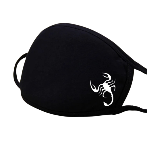Black Unisex Winter Cotton Half-Face Mask with Cartoon Scorpion Pattern Warm Thickening Dust Protective Respiratory Mask