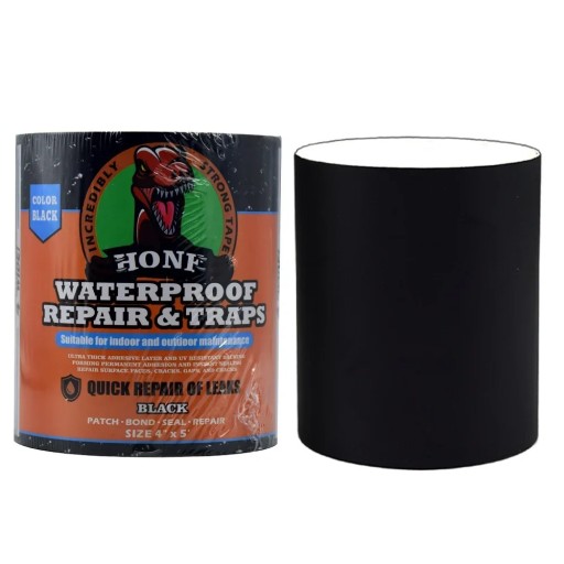 Black Waterproof Repair Tape 1.5 m x 10 cm High Strength for Sealing Roofs Pipes Pools Emergency Repairs