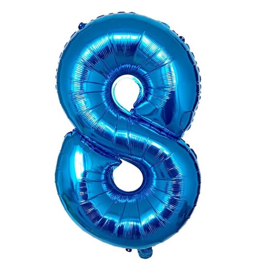 Blauer Geburtstags-Zahlenballon 80 cm