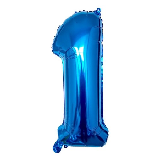 Blauer Zahlenballon zum Geburtstag, 100 cm