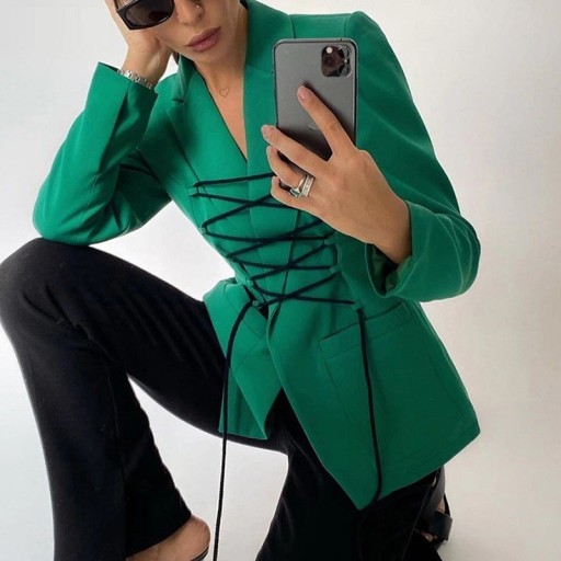 Blazer de mujer con detalle de cordones