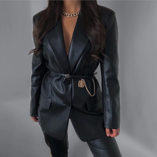 Blazer en cuir pour femmes P1463
