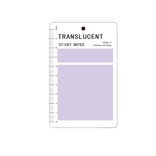 Bloc de etiquetas adhesivas transparentes 2 x 50 hojas