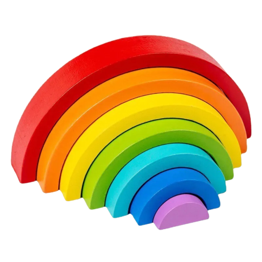 Blocs de construction en bois arc-en-ciel