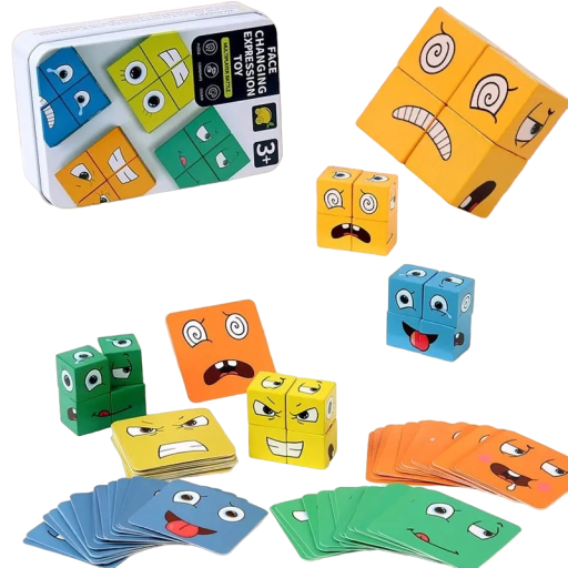 Blocs empilables avec visage changeant