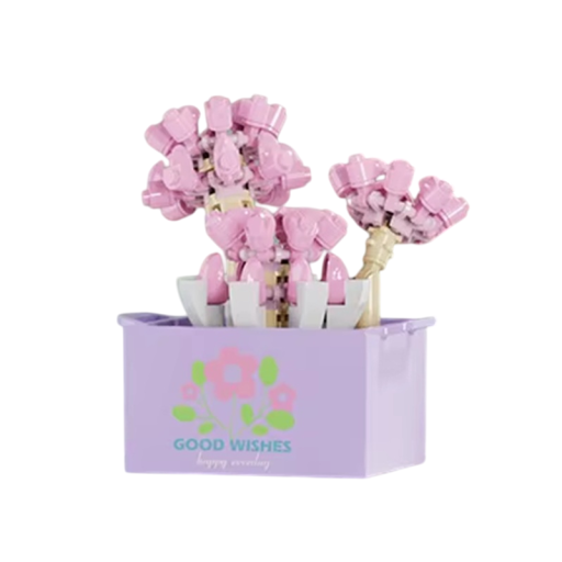 Bloemenboeket Roze Bloemen 5,7 x 4,7 x 6,1 cm 120 stuks Micro mini DIY bouwset Bloemenblokken Creatieve set voor kinderen en volwassenen Decoratie