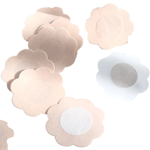 Blomsterformede tekstil brystvortestickers Engangs brystvortestickers 50 par 6 cm