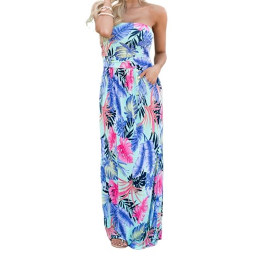 Blomsterkjole med off-shoulder-motiv