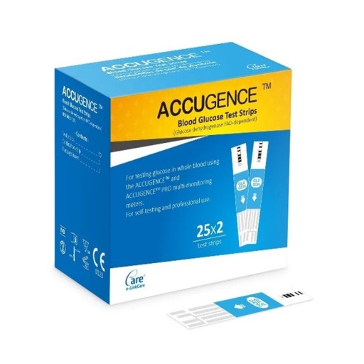 Blood Glucose Test Strips 0.6–33.3 mmol/l 50 pcs Quick 5-Second Test Capillary Blood Minimum Sample 0.7 µl Accurate Measurement