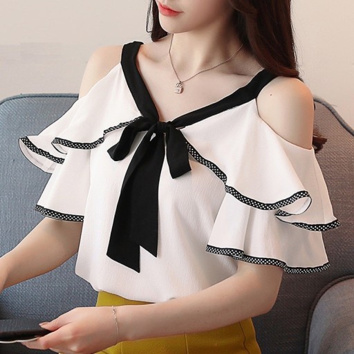Blouse de soirée avec volants