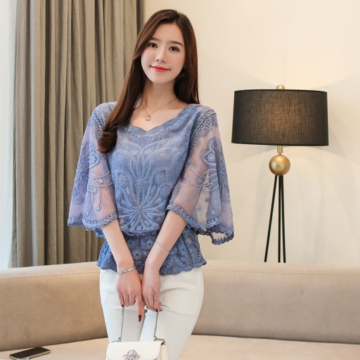 Blouse femme avec manches transparentes