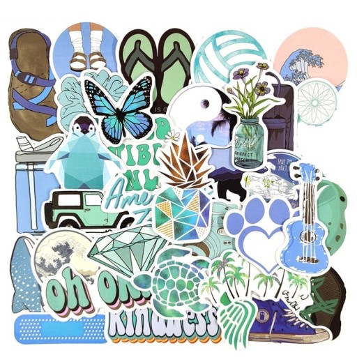 Blue Stickers 50 pcs E208