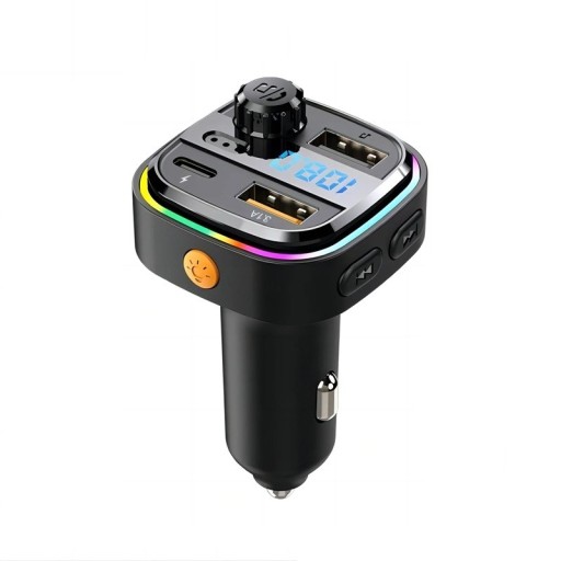 Bluetooth 5.0 FM vysílač Handsfree autorádio modulátor MP3 přehrávač s USB rychlonabíjením 22,5W Adaptér do auta 8,2x4,3 cm