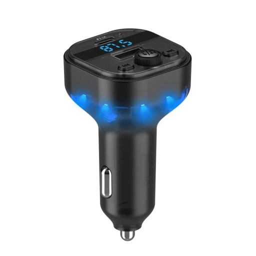 Bluetooth 5.3 FM adózó Handsfree autóhoz AUX rádió modulátor MP3 lejátszó USB 3,1A és USB-C gyorstöltéssel DC12-24V fekete veszteségmentes hangzás