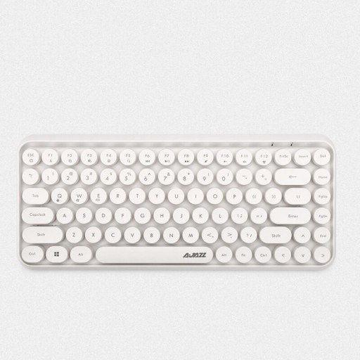 Bluetooth billentyűzet kerek billentyűkkel retro stílusban Kompakt angol QWERTY elrendezés nyilakkal AAA elemekkel Műanyag ABS