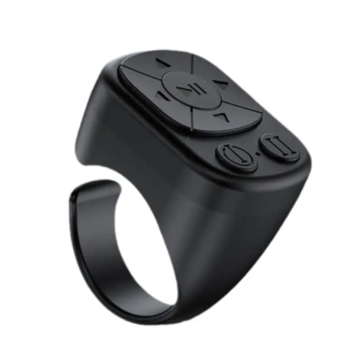 Bluetooth-fingerfjernbetjening med 7 knapper, trådløs styring til iOS og Android, rækkevidde 10 m, kamera, video, musikcontroller