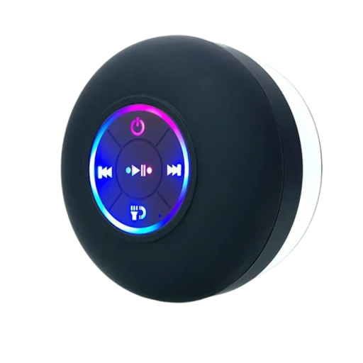 Bluetooth fürdőszobai hangszóró tapadókoronggal IPX4 vízálló LED lámpával, mini vezeték nélküli hangszóró mikrofonnal, 3 W-os fali tartóval zuhanyozáshoz